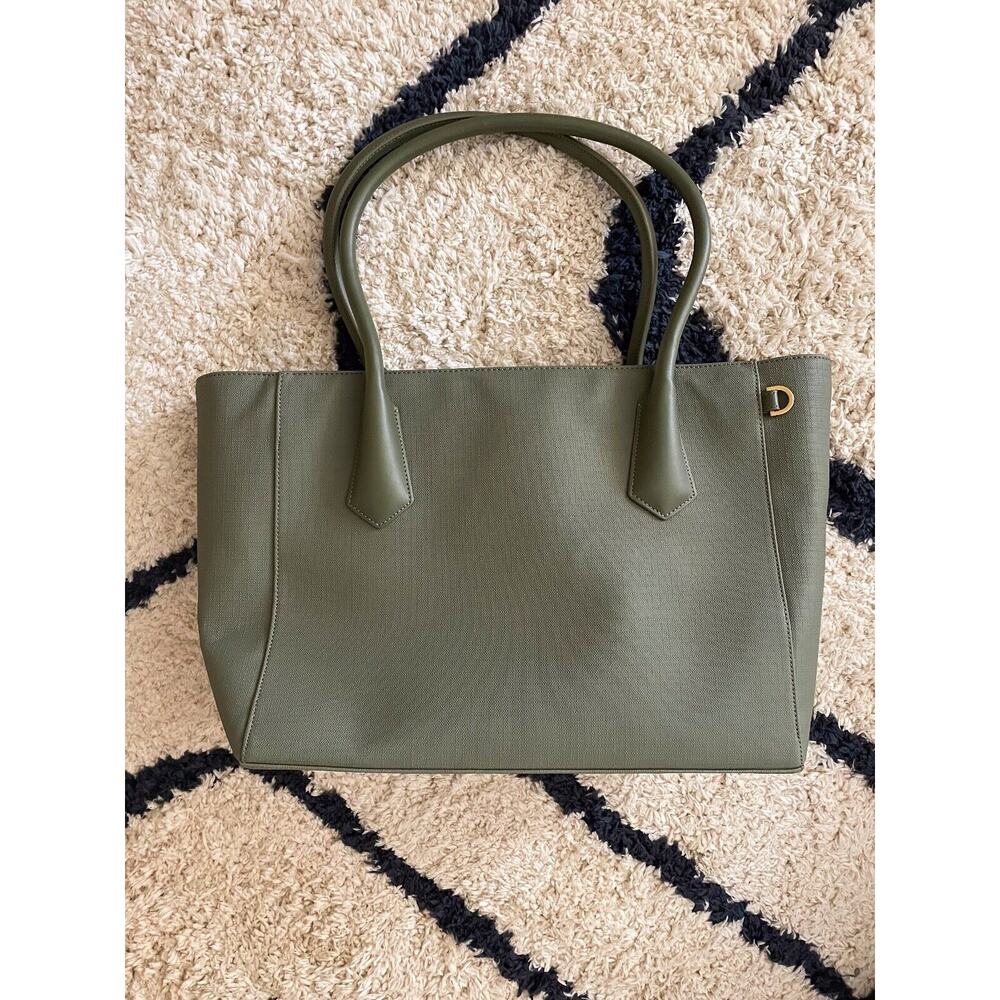 Dagne Dover Classic Signature Vegan Tote - Olive Green Recycled materials